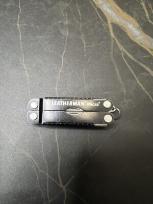 Black Leatherman Micra in the closed position