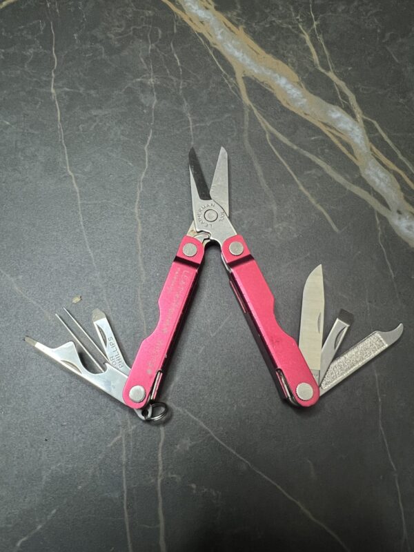 Red Leatherman Micra - Fanned