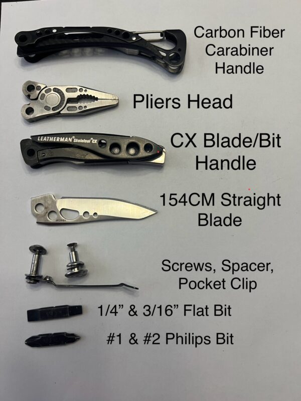 Leatherman Skeletool CX Carbon Fiber Parts Breakdown