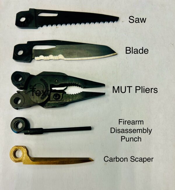 Leatherman MUT Parts: Saw, Blade, MUT Pliers, Firearm Disassembly Punch, Carbon Scraper